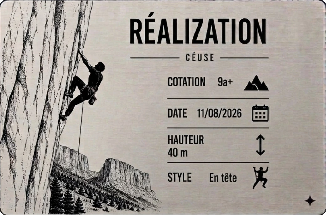 Plaque Escalade — Realization Céüse