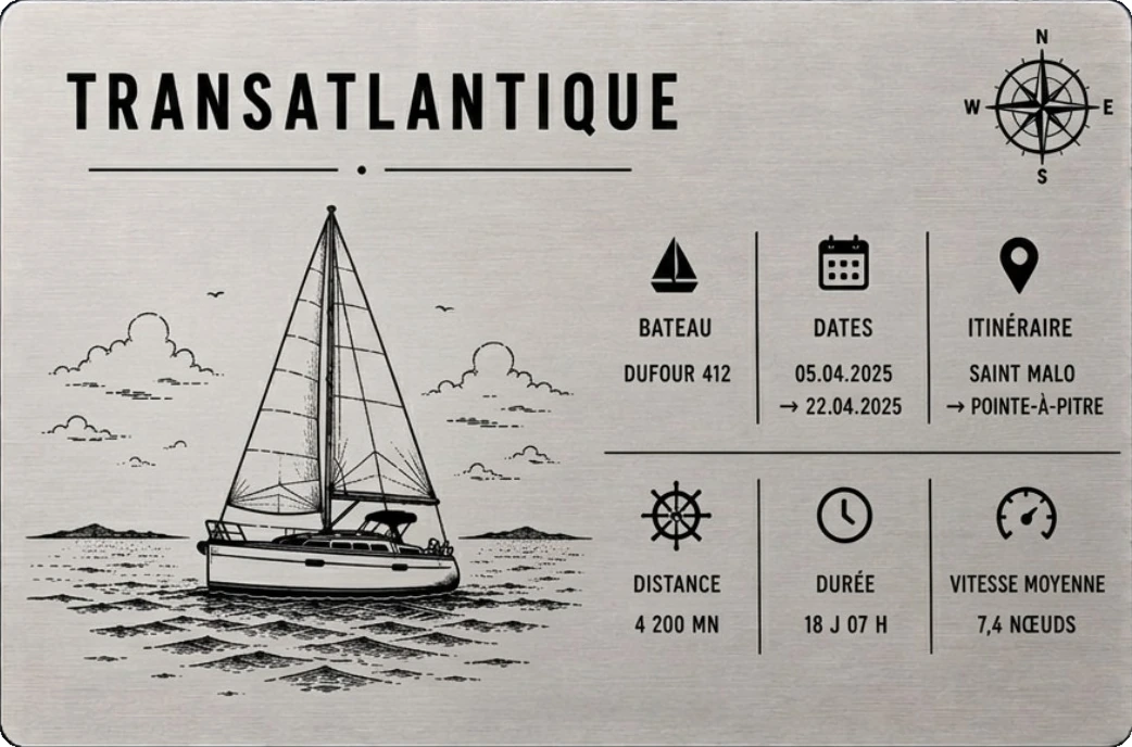 Plaque Voile — Transatlantique
